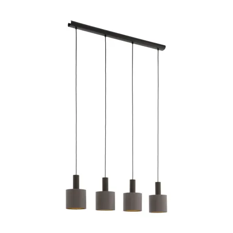 Suspensie Eglo Concessa 1 97685, E27 4X60W, Textil, Cappuccino, Auriu