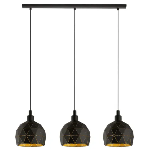 Suspensie Eglo Roccaforte 97846, E14 3X40W, Otel, Auriu, Negru