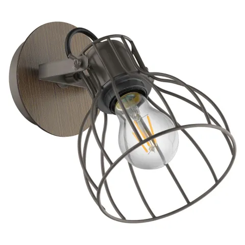 Aplica Eglo Sambatello 98134, E27 1X40W, Lemn, Argintiu