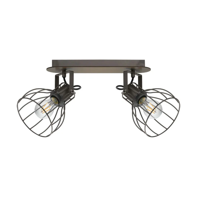 Plafoniera Eglo Sambatello 98135, E27 2X40W, Lemn, Argintiu