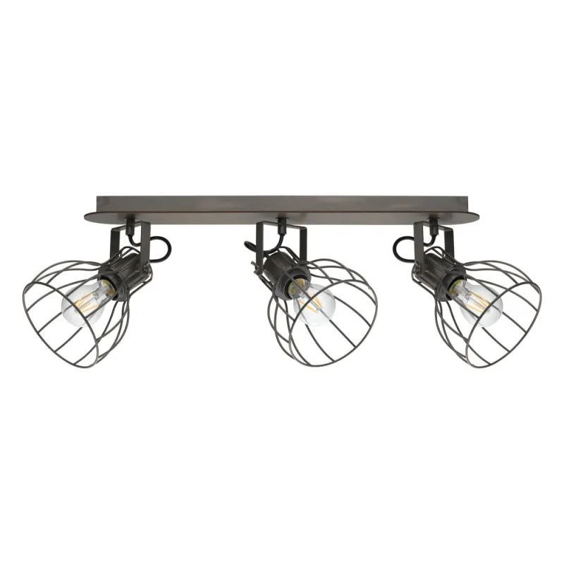 Plafoniera Eglo Sambatello 98136, E27 3X40W, Lemn, Argintiu