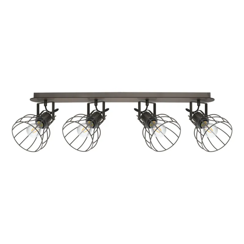 Plafoniera Eglo Sambatello 98137, E27 4X40W, Lemn, Argintiu