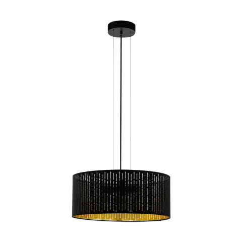 Suspensie Eglo Varillas 98313, E27 3X40W Ø530Mm, Textil, Auriu, Negru