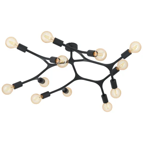 Plafoniera Eglo Bocadella 1 98319, E27 12X60W Ø920Mm, Otel, Negru