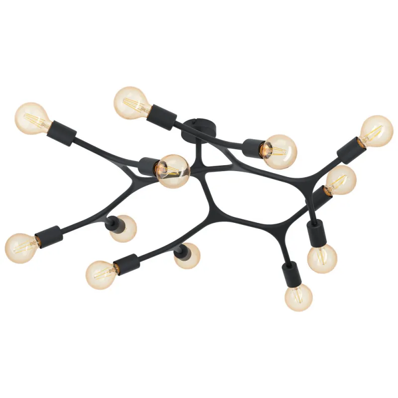 Plafoniera Eglo Bocadella 1 98319, E27 12X60W Ø920Mm, Otel, Negru