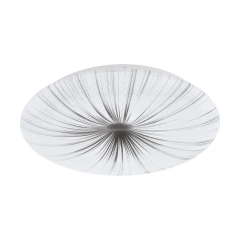 Plafoniera Eglo Nieves 98325, Led 24W 2400Lm 3000K Ø410Mm, Otel, Alb, Argintiu