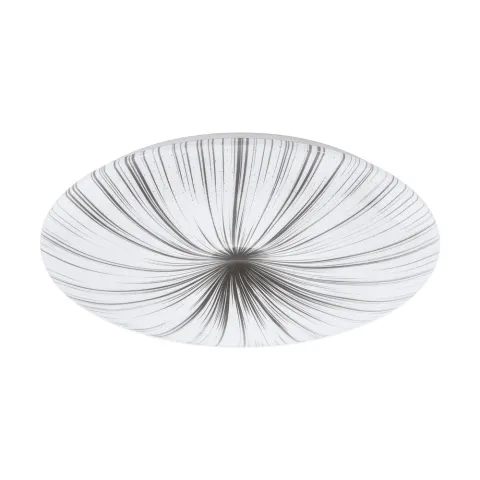 Plafoniera Eglo Nieves 98326, Led 33W 3700Lm 3000K Ø510Mm, Otel, Alb, Argintiu