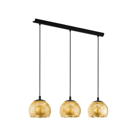 Suspensie Eglo Albaraccin 98525, E27 3X40W, Sticla, Negru