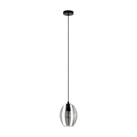 Pendul Eglo Cadaques 98582, E27 1X40W Ø180Mm, Negru Transparent