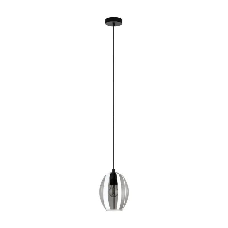 Pendul Eglo Cadaques 98582, E27 1X40W Ø180Mm, Negru Transparent