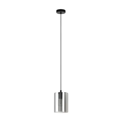 Pendul Eglo Cadaques 1 98585, E27 1X40W Ø160Mm, Negru Transparent