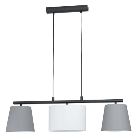 Suspensie Eglo Almeida 1 98587, E14 3X25W, Textil, Alb, Gri