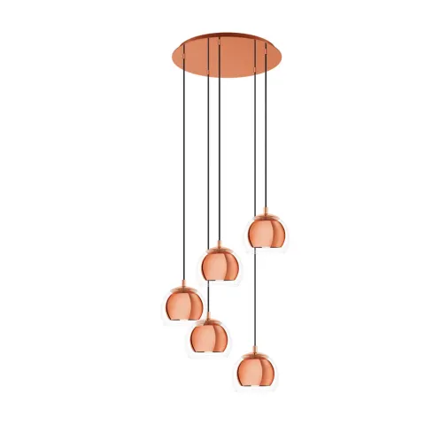 Suspensie Eglo Rocamar 1 98595, E27 5X28W Ø585Mm, Sticla, Cupru
