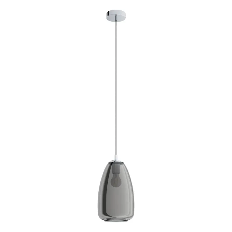 Pendul Eglo Alobrase 98615, E27 1X40W Ø200Mm, Negru Transparent