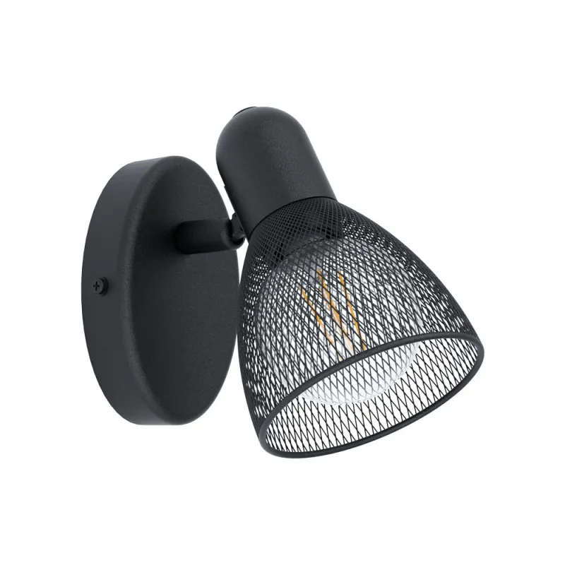 Aplica Eglo Carovigno 98621, E14 1X28W, Otel, Negru