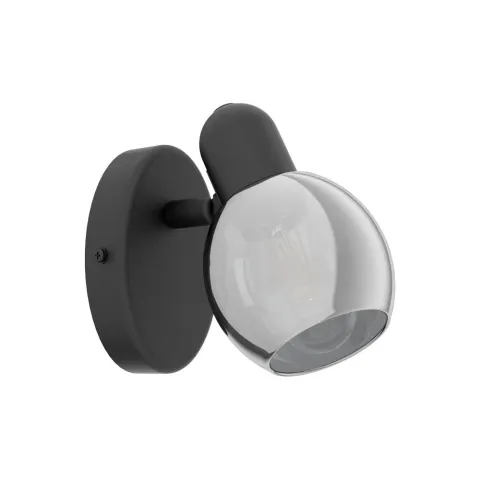 Aplica Eglo Pollica 98624, E14 1X10W, Sticla Aburita, Negru