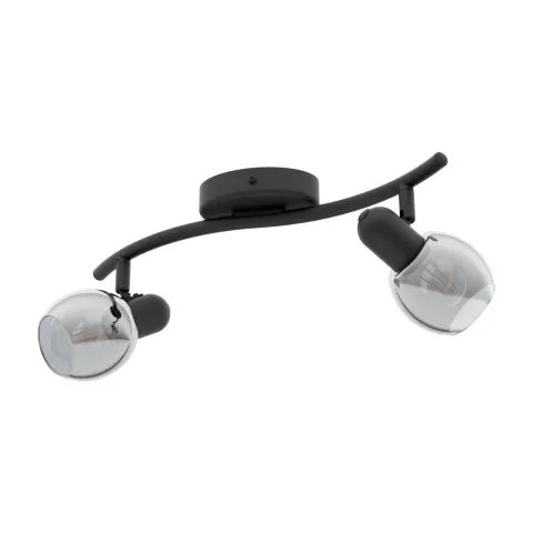 Plafoniera Eglo Pollica 98625, E14 2X28W, Sticla Aburita, Negru