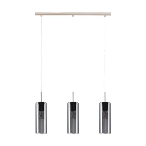 Suspensie Eglo Selvino 98695, E27 3X15W, Sticla Aburita, Nichel Mat
