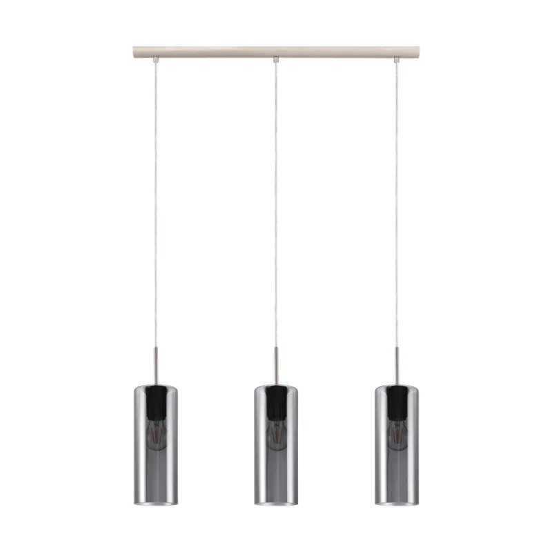Suspensie Eglo Selvino 98695, E27 3X15W, Sticla Aburita, Nichel Mat