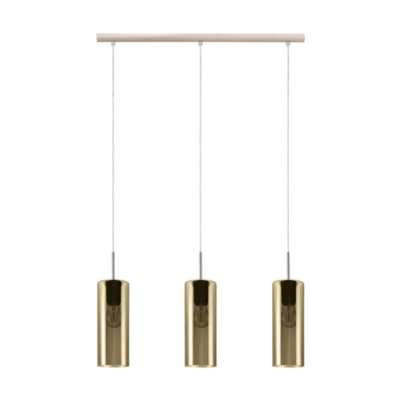 Suspensie Eglo Selvino 98697, E27 3X15W, Sticla Aburita, Nichel Mat