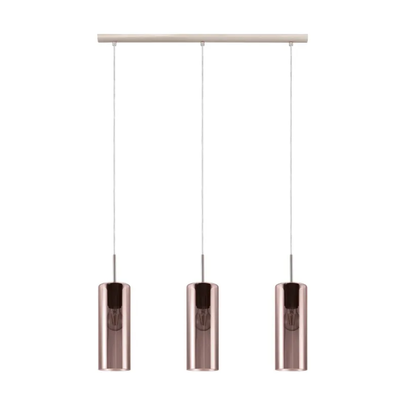 Suspensie Eglo Selvino 98699, E27 3X15W, Sticla Aburita, Nichel Mat
