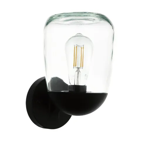 Aplica Exterior Eglo Donatori 98701, E27 1X60W Ip44, Sticla, Negru