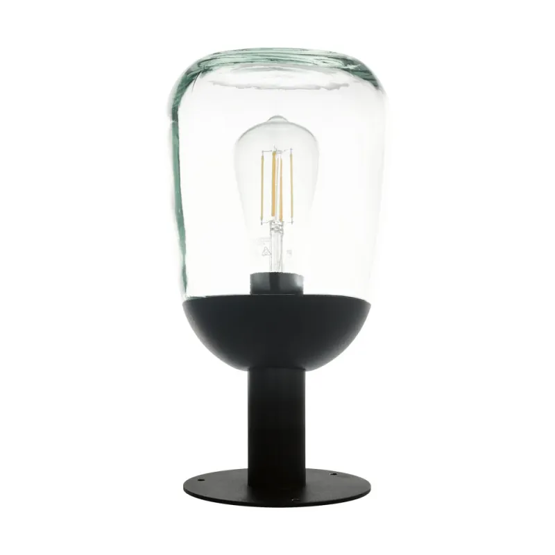 Veioza Exterior Eglo Donatori 98702, E27 1X60W Ip44 Ø155Mm, Sticla, Negru
