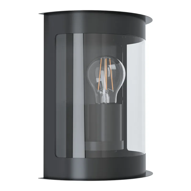 Aplica Exterior Eglo Daril 1 98718, E27 1X28W Ip44, Otel Zincat, Transparent