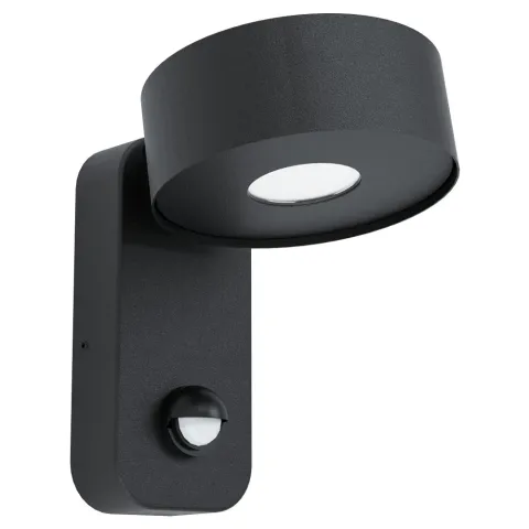Aplica Exterior Cu Senzor Eglo Palosco 98738, Led 6W 500Lm 3000K Ip44, Otel Zincat, Transparent