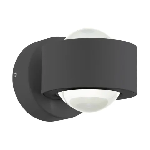 Aplica Exterior Eglo Treviolo 98746, Led 2X2W 460Lm 3000K Ip44, Sticla, Antracit