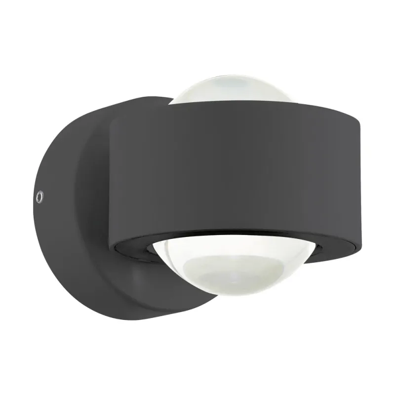 Aplica Exterior Eglo Treviolo 98746, Led 2X2W 460Lm 3000K Ip44, Sticla, Antracit