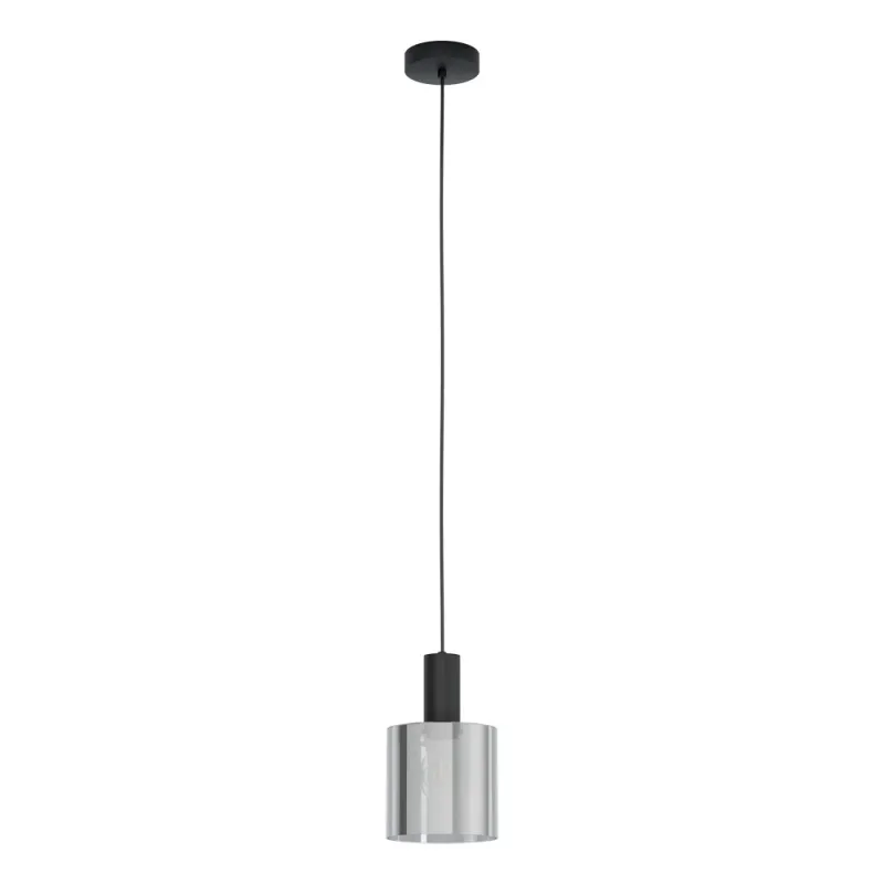 Pendul Eglo Gorosiba 98752, E27 1X40W Ø150Mm, Negru Transparent