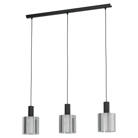 Suspensie Eglo Gorosiba 98753, E27 3X40W, Sticla Aburita, Negru