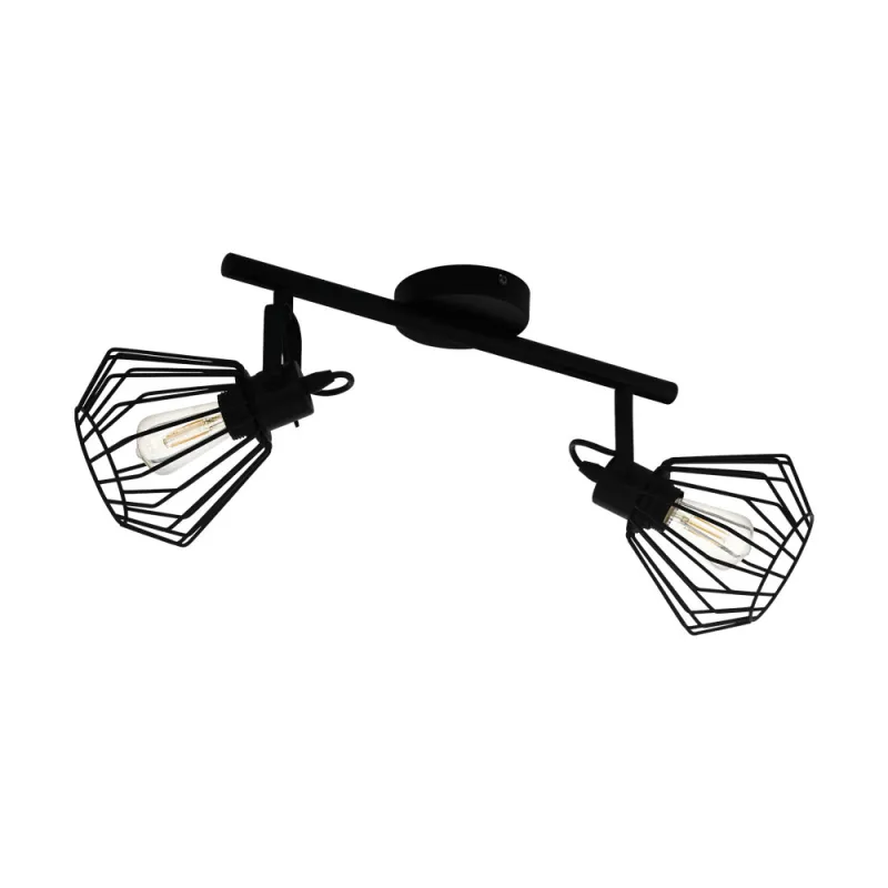 Plafoniera Eglo Tabillano 98763, E27 2X40W, Otel, Negru