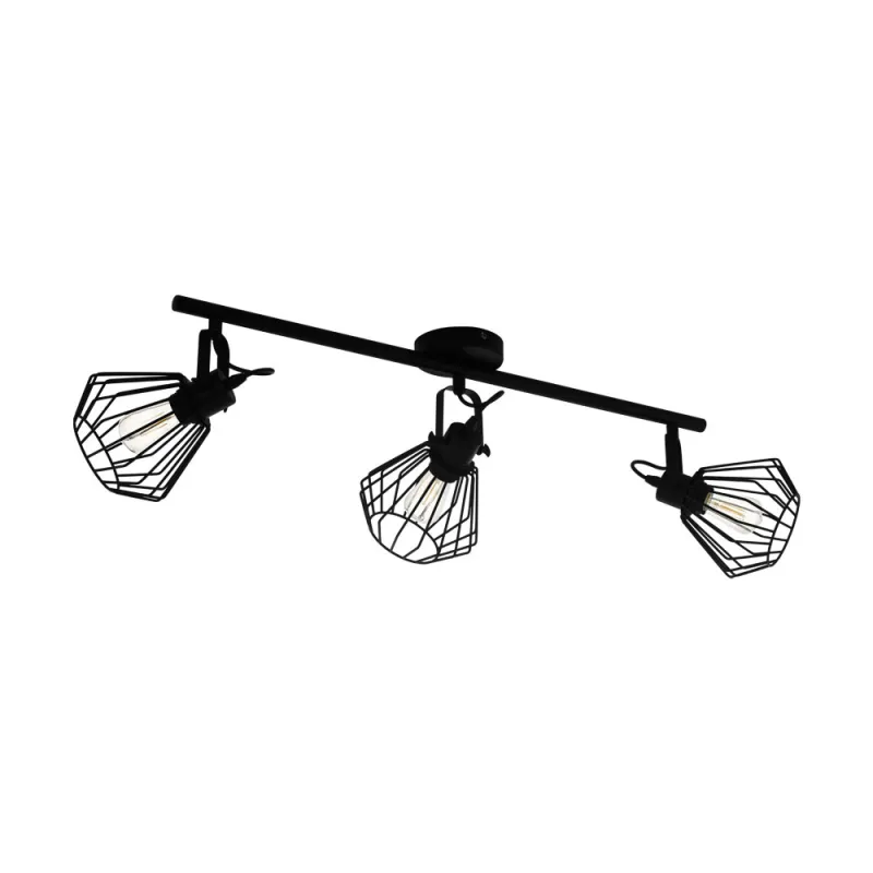 Plafoniera Eglo Tabillano 98764, E27 3X40W, Otel, Negru