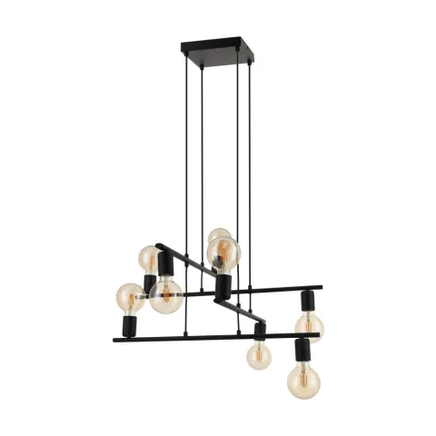 Suspensie Eglo Mezzana 98909, E27 8X40W, Otel, Negru