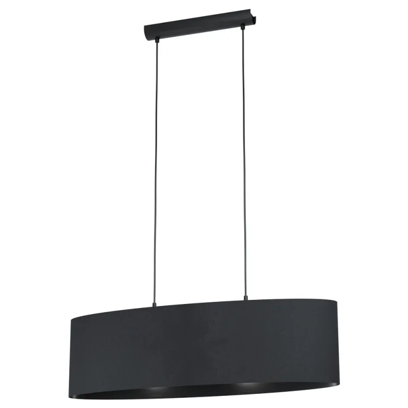 Suspensie Textila Eglo Maserlo 1 99044, E27 2X40W, Textil, Negru