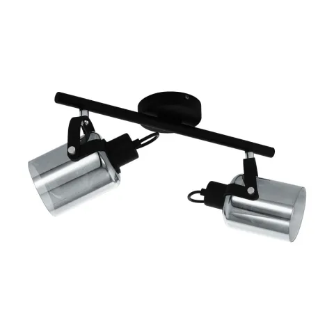 Plafoniera Eglo Berregas 99053, E27 2X40W, Sticla Aburita, Negru, Crom