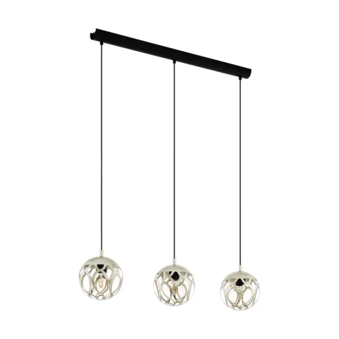 Suspensie Eglo Mirtazza 99072, E27 3X60W, Otel, Sampanie