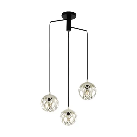 Suspensie Eglo Mirtazza 99073, E27 3X60W Ø590Mm, Otel, Sampanie