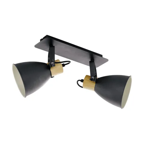 Plafoniera Eglo Coswarth 99075, E27 2X40W, Lemn, Crem, Maro, Antracit