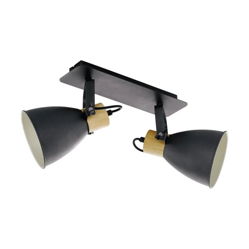 Plafoniera Eglo Coswarth 99075, E27 2X40W, Lemn, Crem, Maro, Antracit