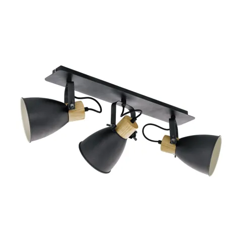 Plafoniera Eglo Coswarth 99076, E27 3X40W, Lemn, Crem, Maro, Antracit