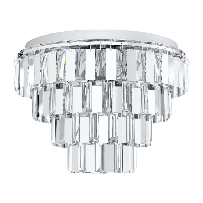 Plafoniera Eglo Erseka 99093, E14 7X40W Ø485Mm, Cristal, Transparent