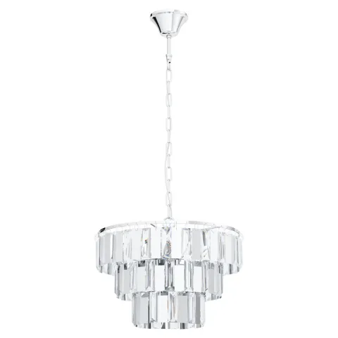 Candelabru Cristal Eglo Erseka 99095, E14 5X40W Ø385Mm, Transparent