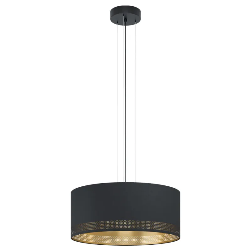 Pendul Eglo Esteperra 99274, E27 3X40W Ø530Mm, Negru, Auriu