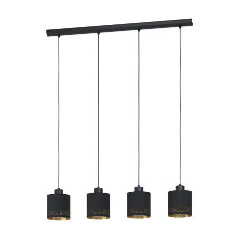 Suspensie Eglo Esteperra 99275, E27 4X28W, Textil, Auriu, Negru