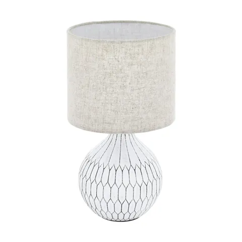 Veioza Eglo Bellariva 3 99332, E27 1X40W Ø200Mm, Ceramica,Textil, Maro Deschis