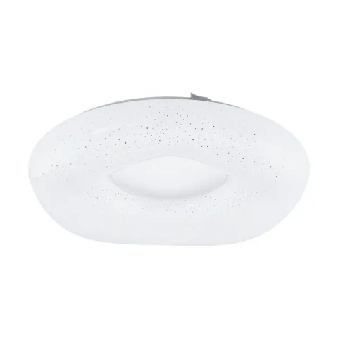 Plafoniera Eglo Zamudilo 99341, Led 18W 1900Lm 3000-6500K Ø400Mm, Efect De Cristal, Alb, Argintiu