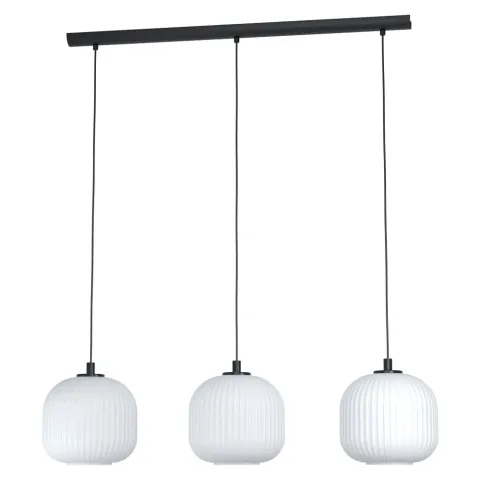 Suspensie Eglo Mantunalle 99367, E27 3X40W, Sticla, Negru